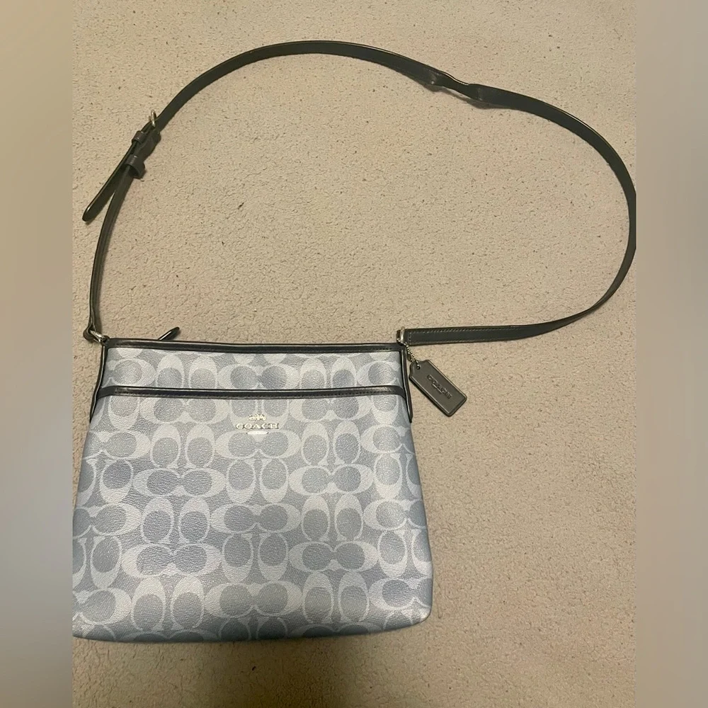 Coach Blue and Black Crossbody Bag with Signature Style - Picture 1 of 4